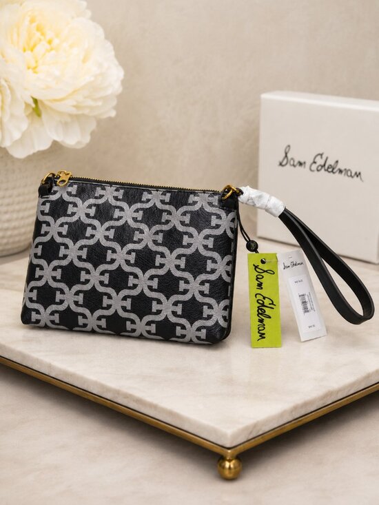 Sam Edelman Handbags - Sam Edelman Heritage Black Signature Clutch Crossbody NWT